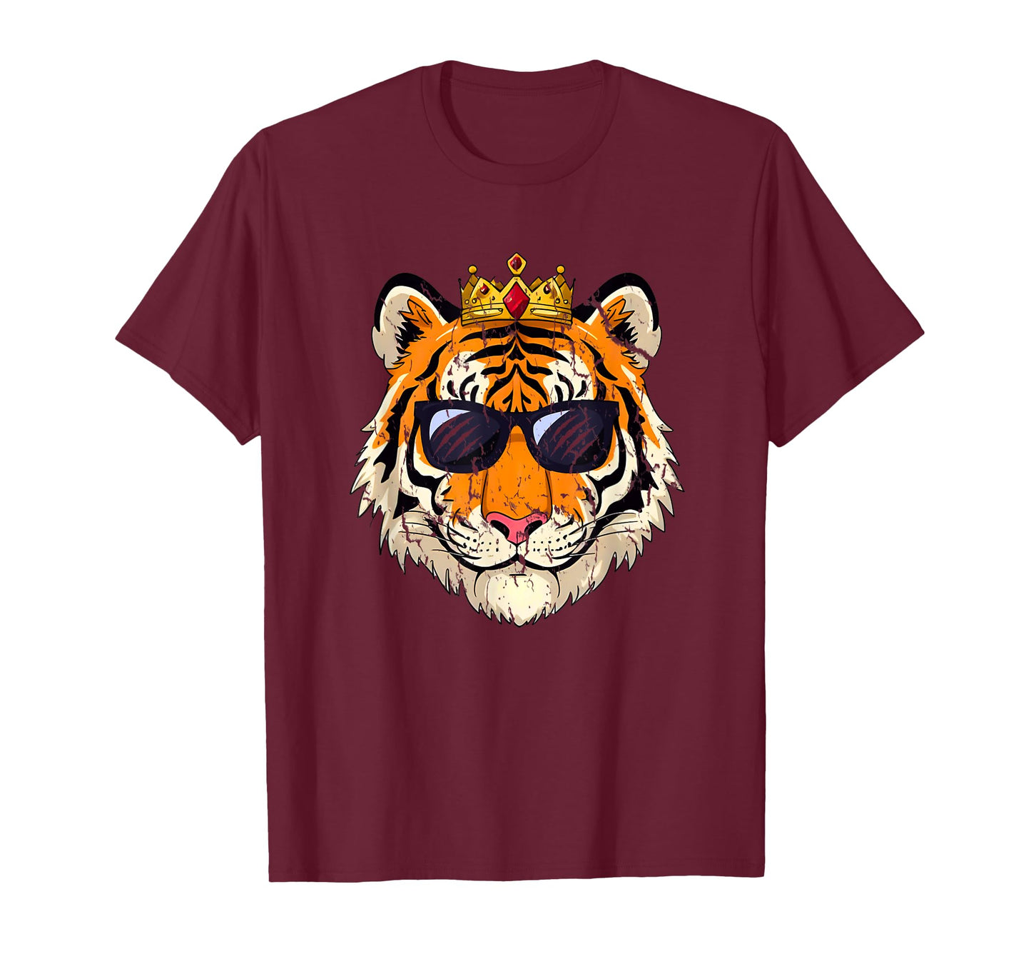 Tiger King Crown Sunglasses Pajama Birthday Zoo Costume Kids T-Shirt