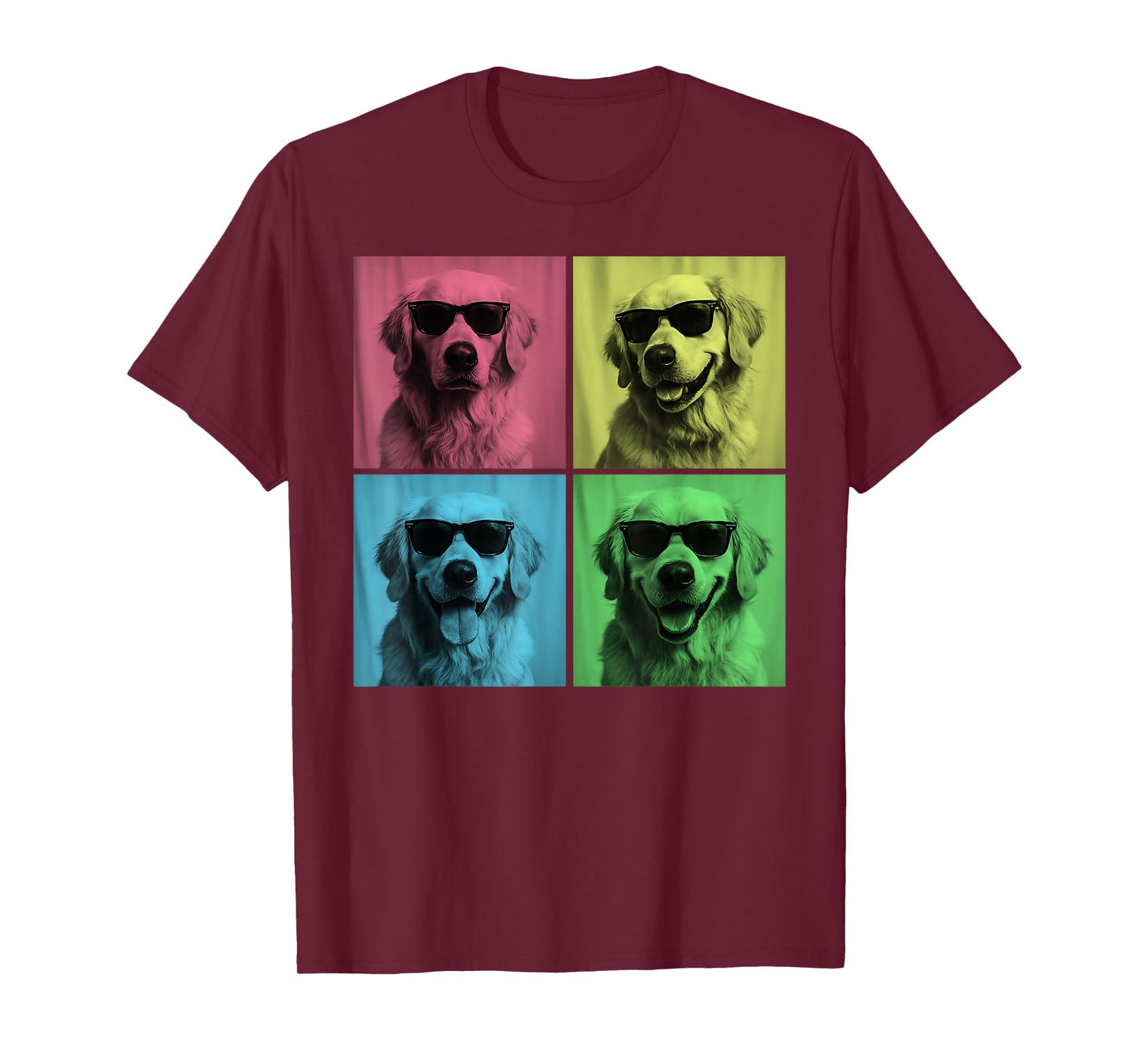 Golden Retriever Pop Art Funny Golden Dog Lover Photo Booth T-Shirt