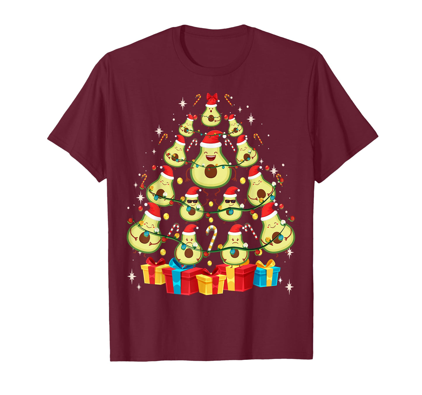 Avocado Plant Based Christmas Tree - Avocado Lover Christmas T-Shirt