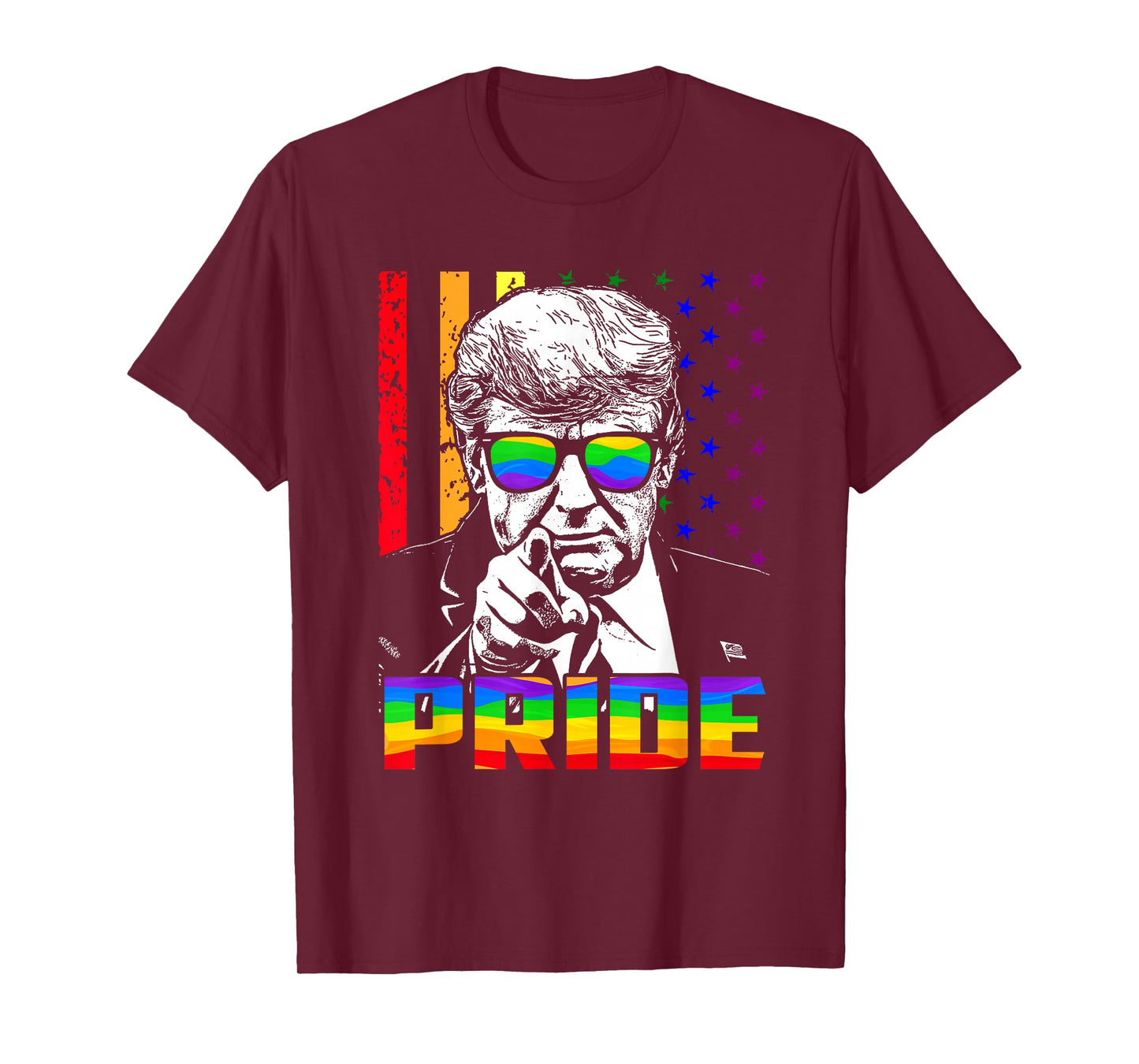 Trump LGBT Rainbow Sunglasses American Flag Gay Pride Month T-Shirt