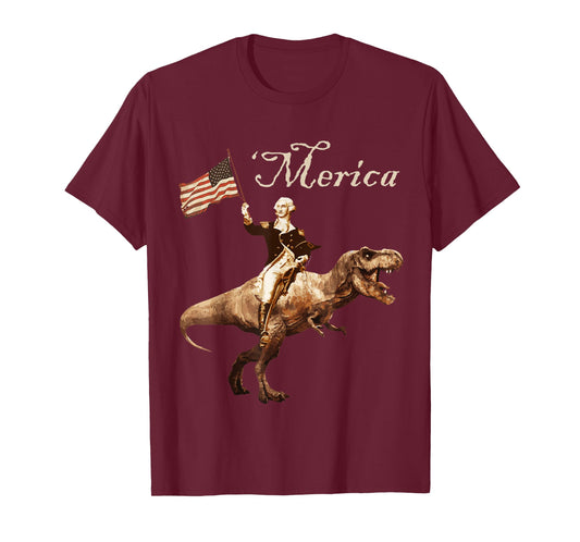 George Washington Riding a Tyrannosaurus Rex 'Merica T-Shirt T-Shirt