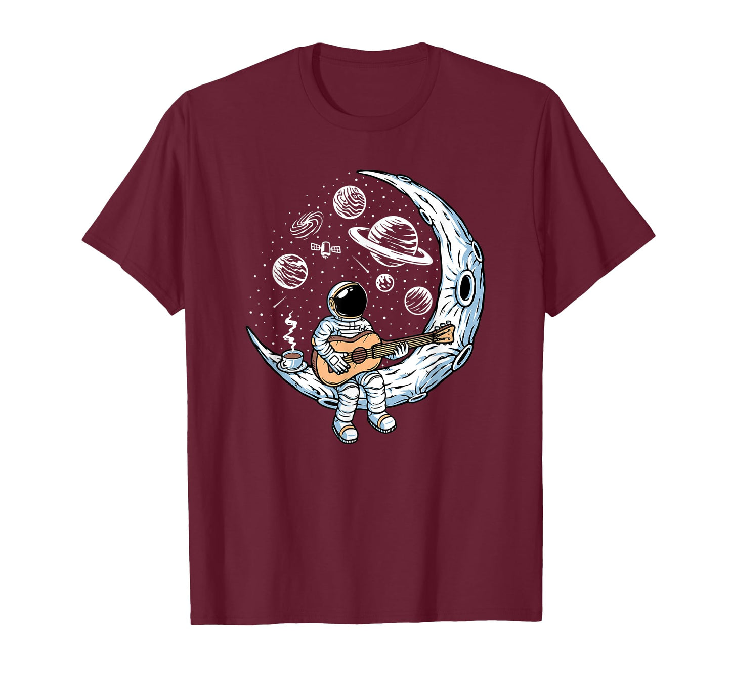 Astronaut playing guitar on the moon Spaceman allspace T-Shirt