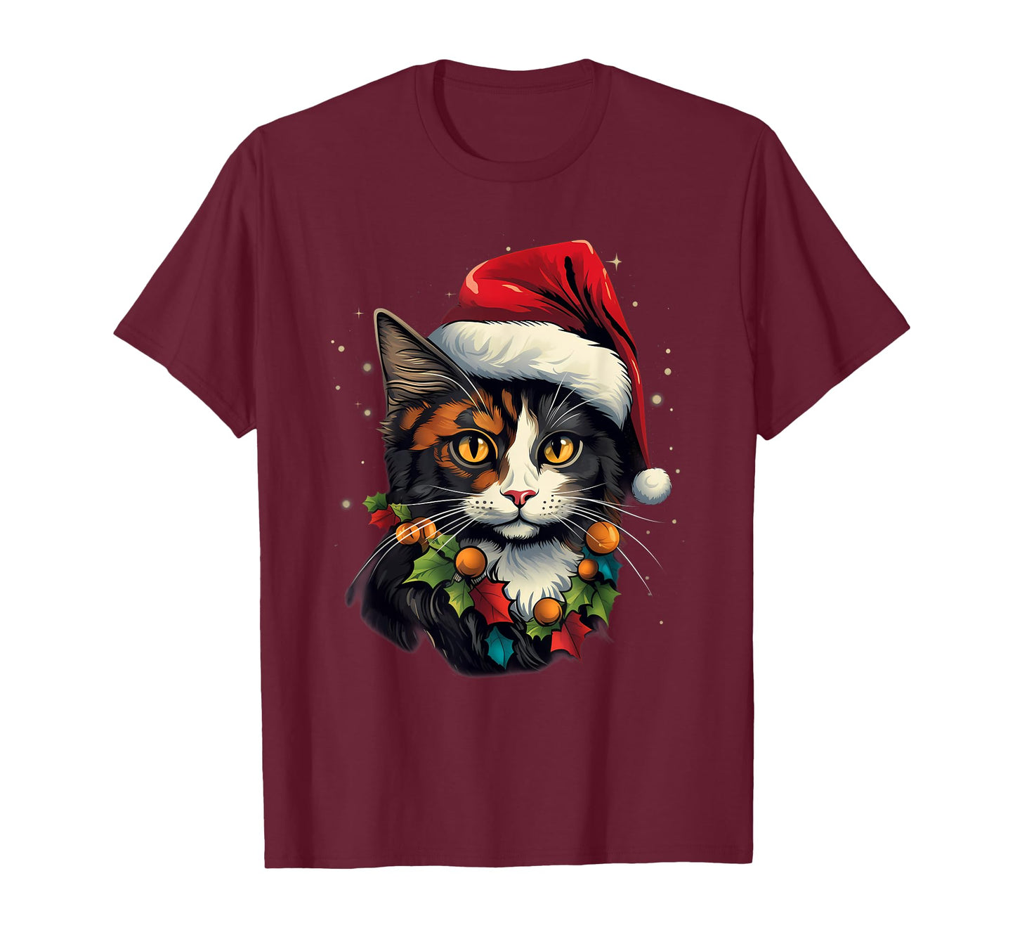Merry Xmas Calico Cat Christmas T-Shirt
