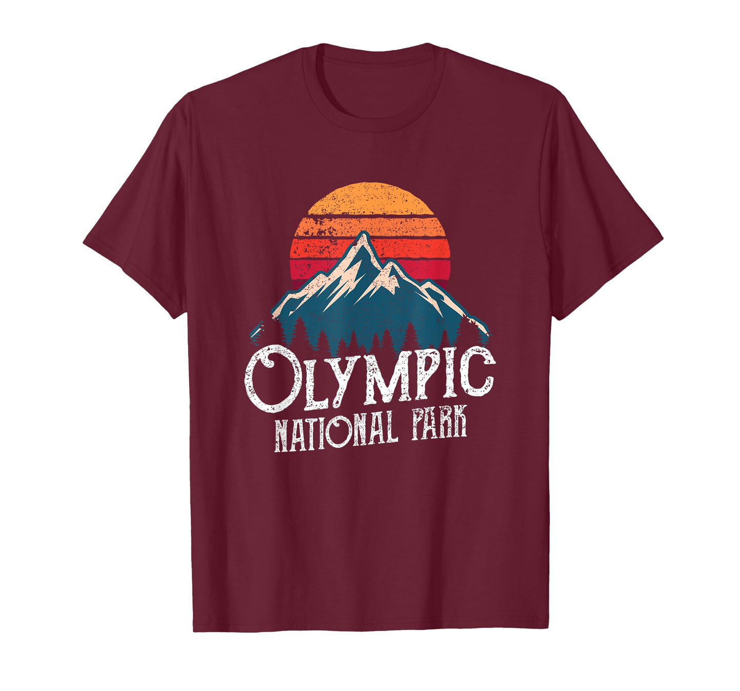 Olympic National Park Washington Mountains Retro T-shirt