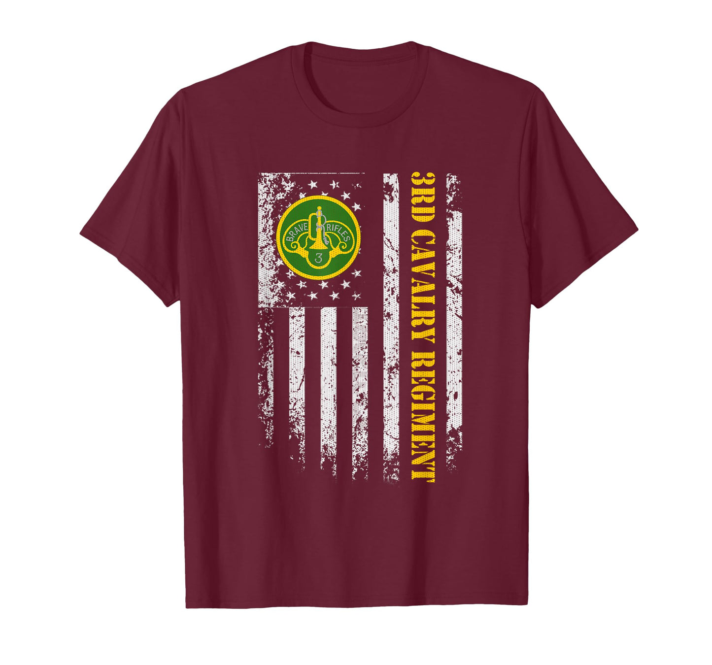 3rd Armored Cavalry Regiment Veteran Vintage Flag Patriotic T-Shirt