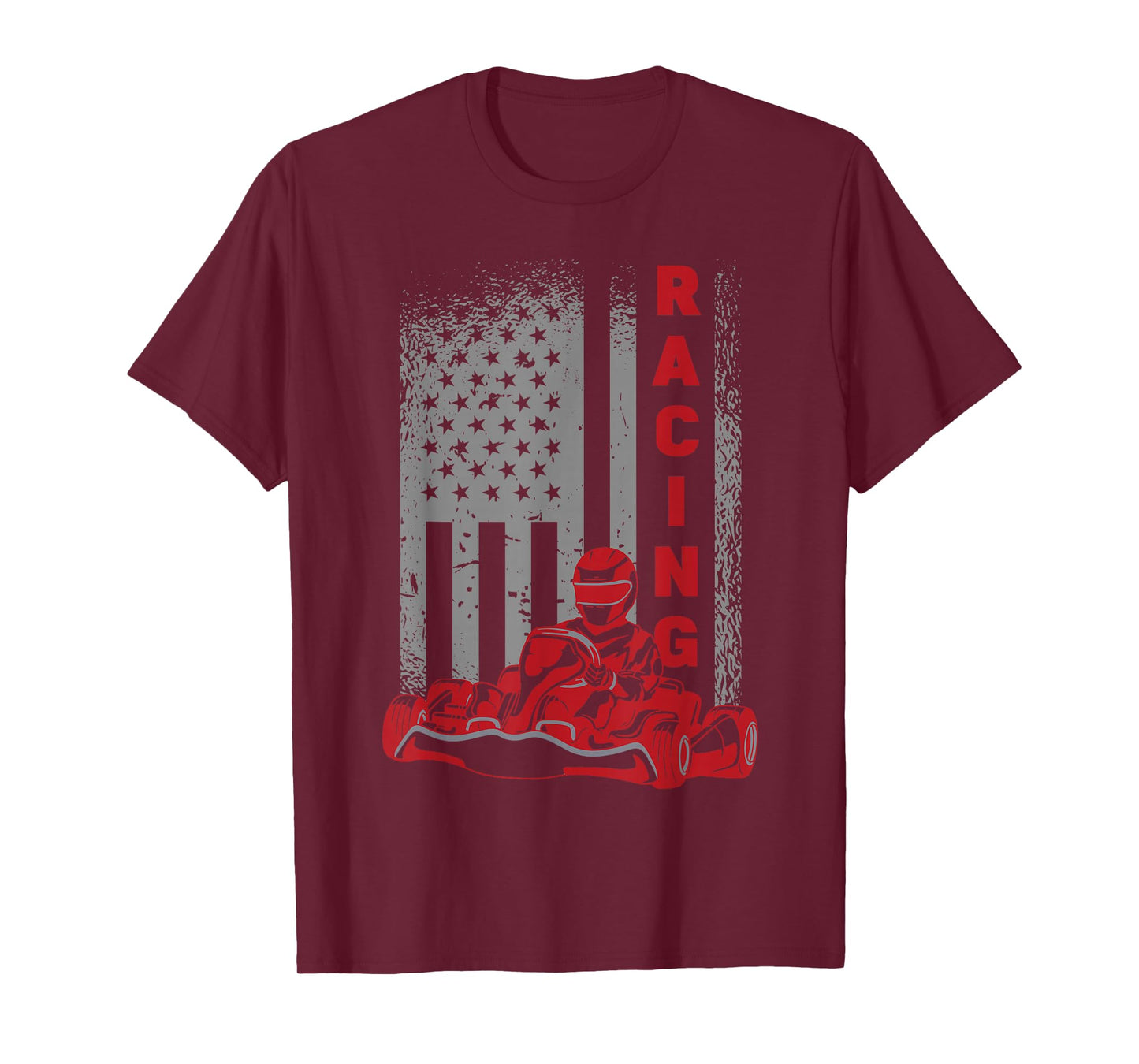 Vintage American Go Kart Racing T-Shirt with USA Flag T-Shirt