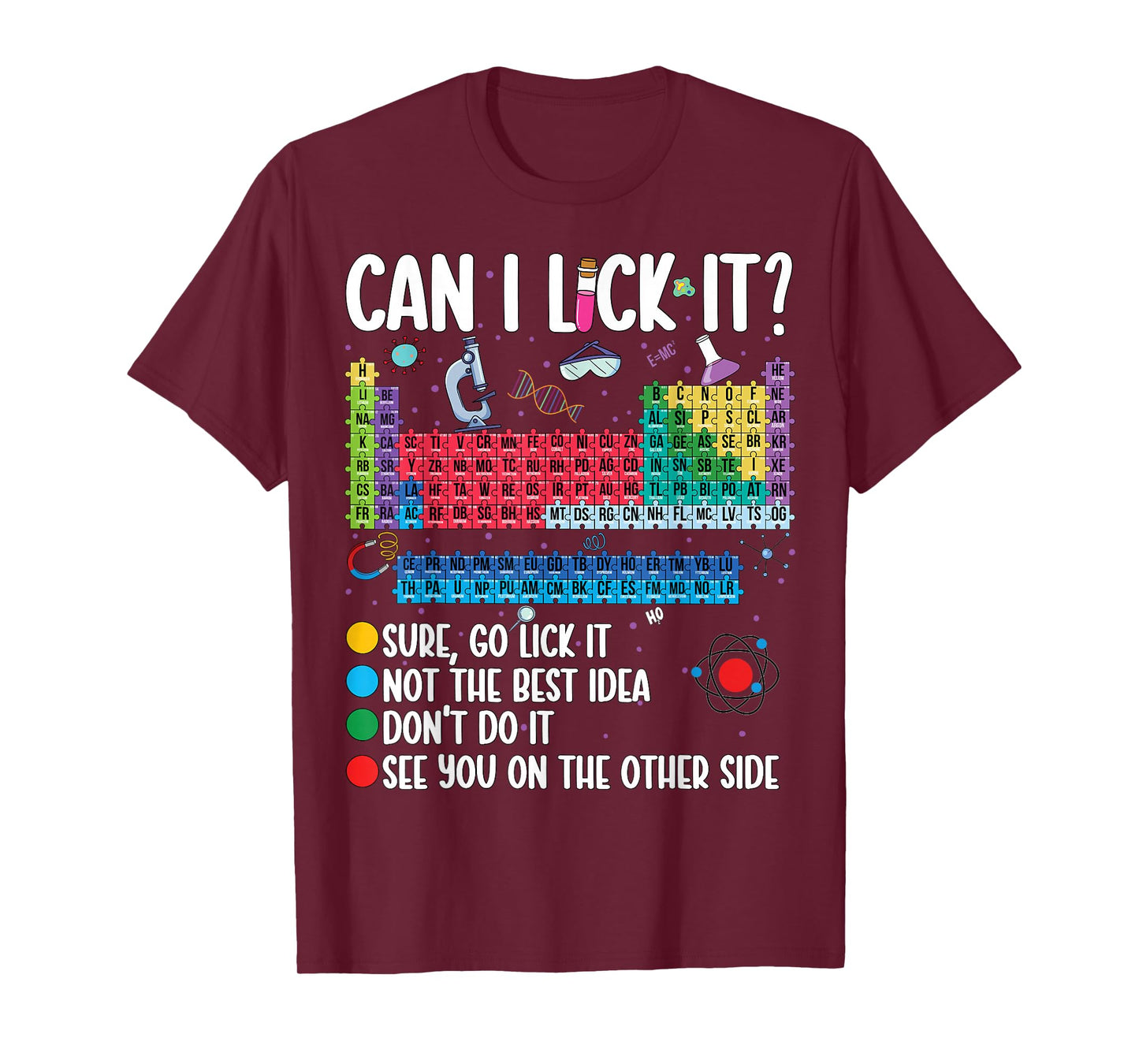 Can I Lick It Periodic Table Funny Science Chemistry Teacher T-Shirt