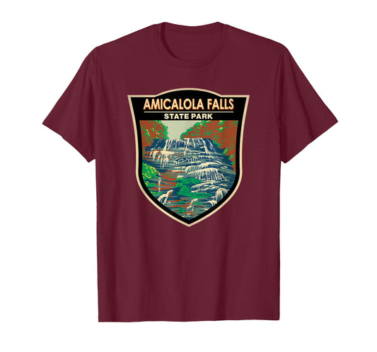 Amicalola Falls State Park Georgia Badge Vintage T-Shirt