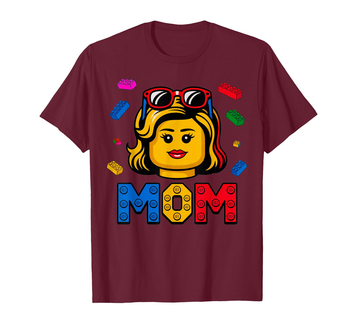 Family Mom Master Builder Building Bricks Blocks Mothers Day T-Shirt