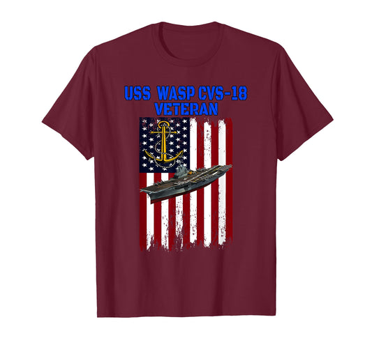 USS Wasp CVS-18 Aircraft Carrier Veterans Day Father's Day T-Shirt