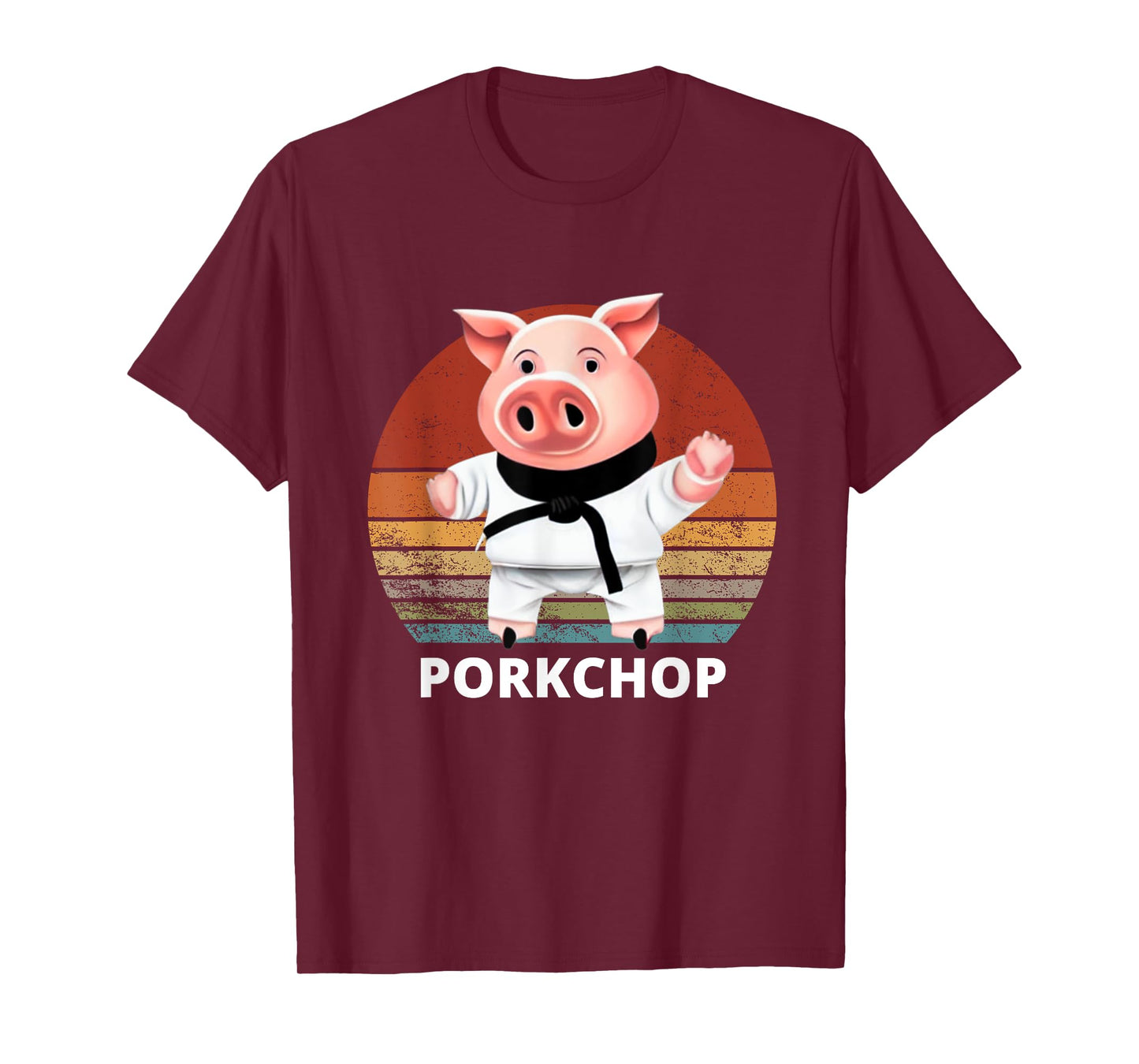 Animals Puns Pig Karate Pork Chop Pun T-Shirt