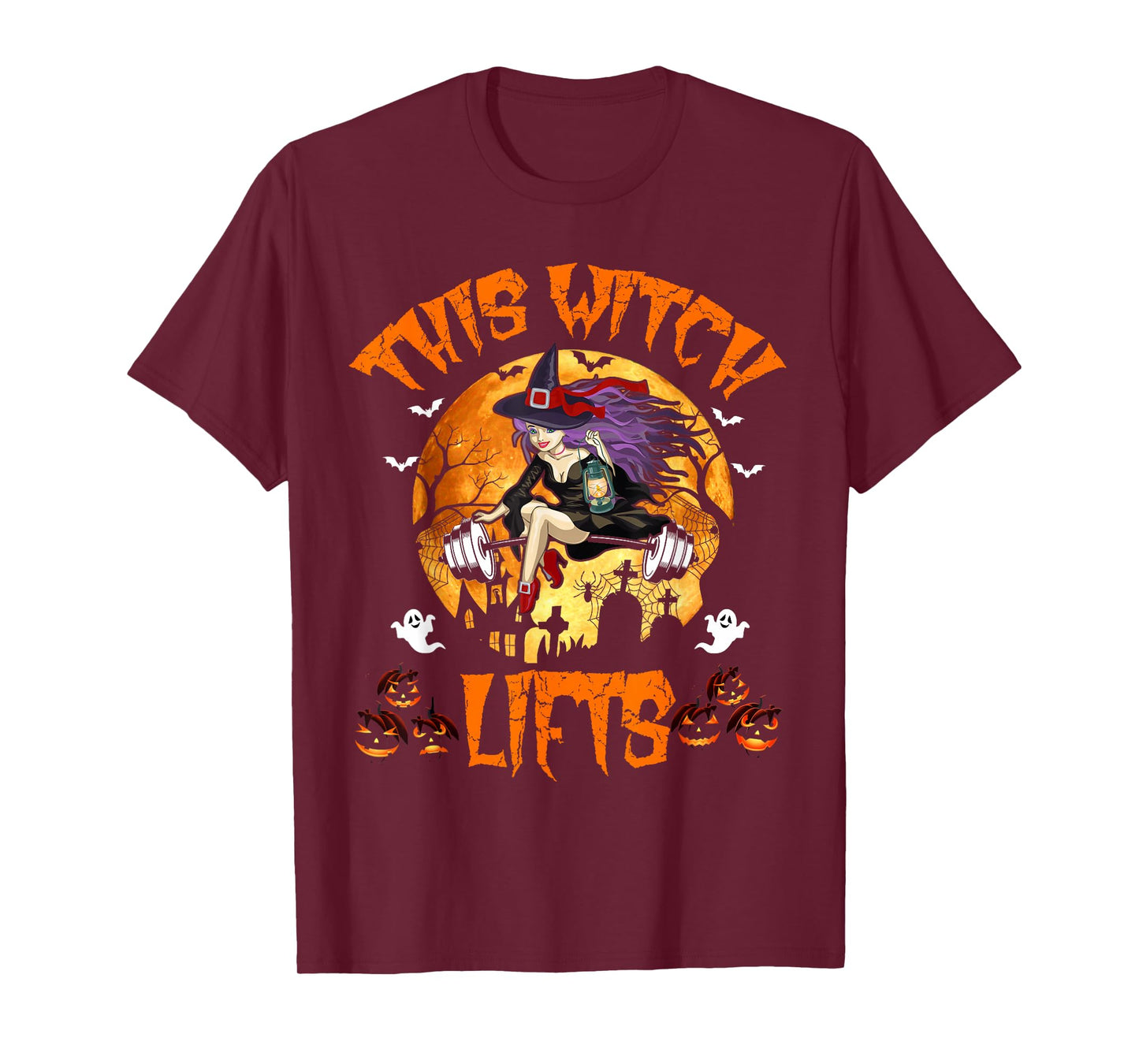 This Witch Lifts Barbell Fitness Gym Workout Witch Halloween T-Shirt