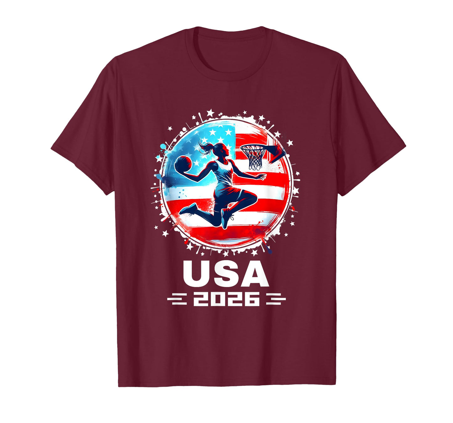 USA Team 2026 United States American Flag Basketball USA T-Shirt