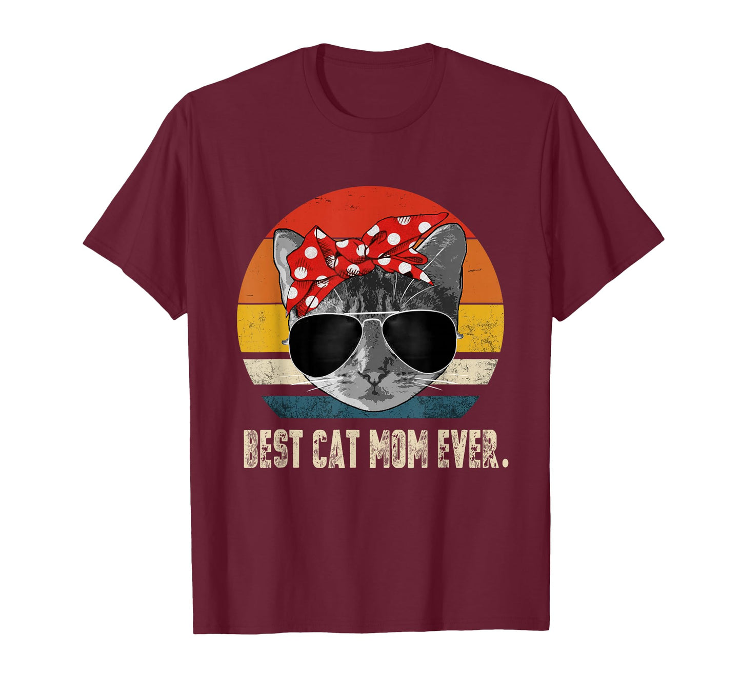 Best Cat Mom Ever Vintage Retro Cat Mommy Cat Mother T-Shirt