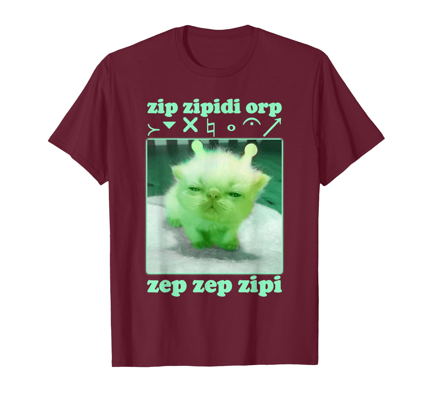 Funny Alien Cat Dank Meme Cringe Cat Woman Man Kids T-Shirt