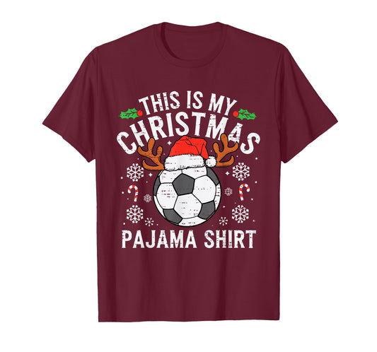 This is My Soccer Christmas Pajama Shirt Sports Mens Boy Kid T-Shirt