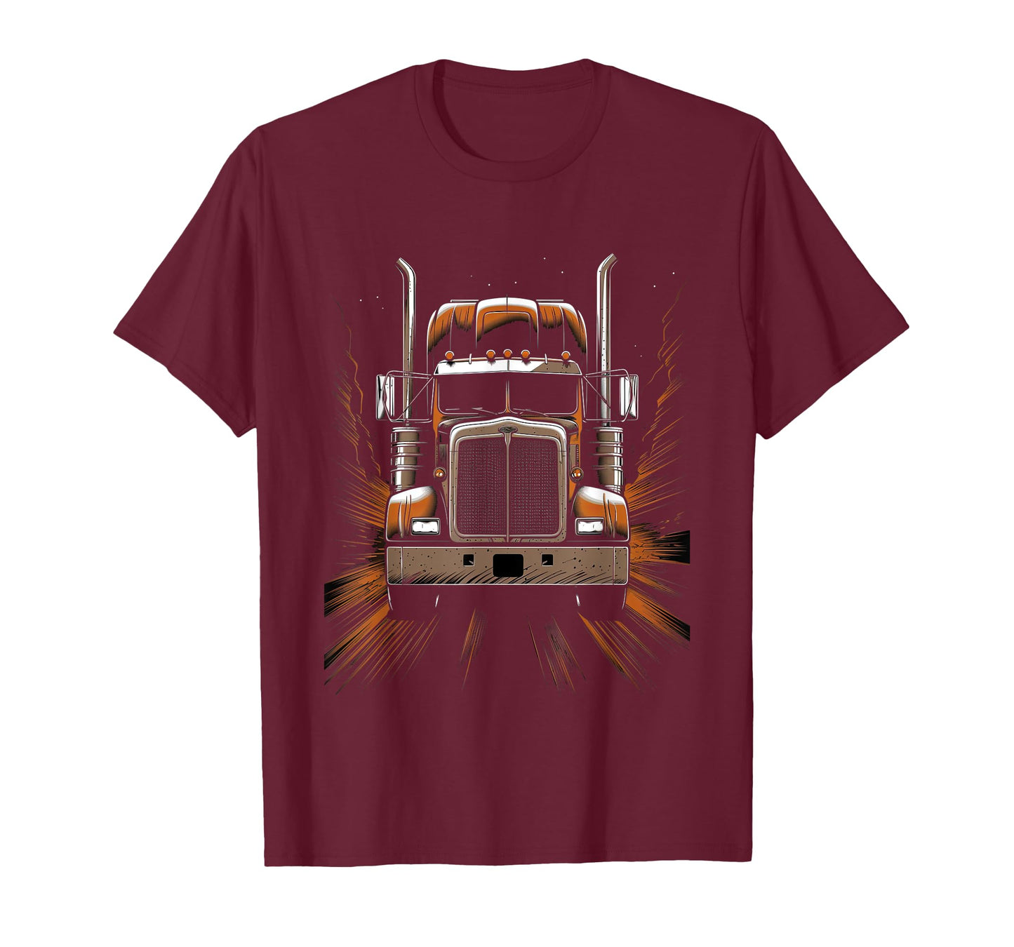 Trucker American Flag Big Rig Semi-Trailer Truck Driver T-Shirt