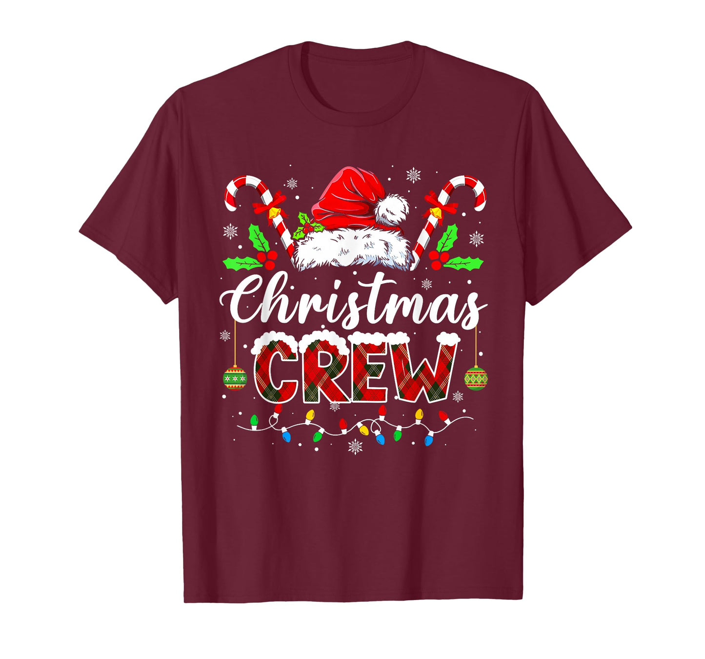 Christmas Crew Xmas Lights Family Matching Pajamas Holiday T-Shirt