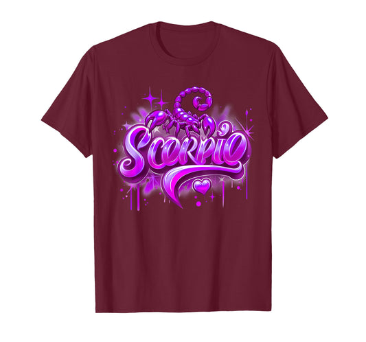 Purple Scorpio Zodiac Star Sign T-Shirt