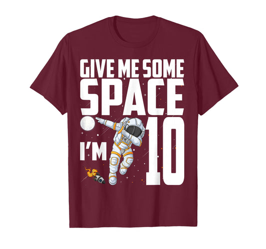 10 Year Old Outer Space 10th Birthday Astronaut Planets T-Shirt