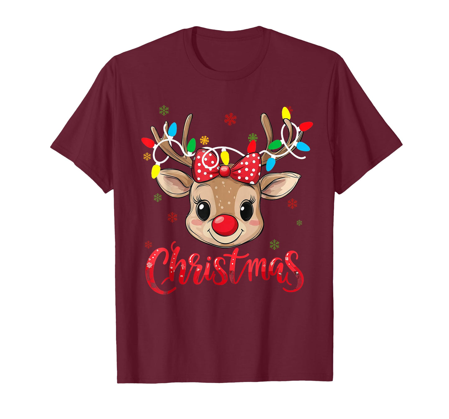 Christmas Cute Reindeer Christmas Kids Funny Deer Girl Xmas T-Shirt