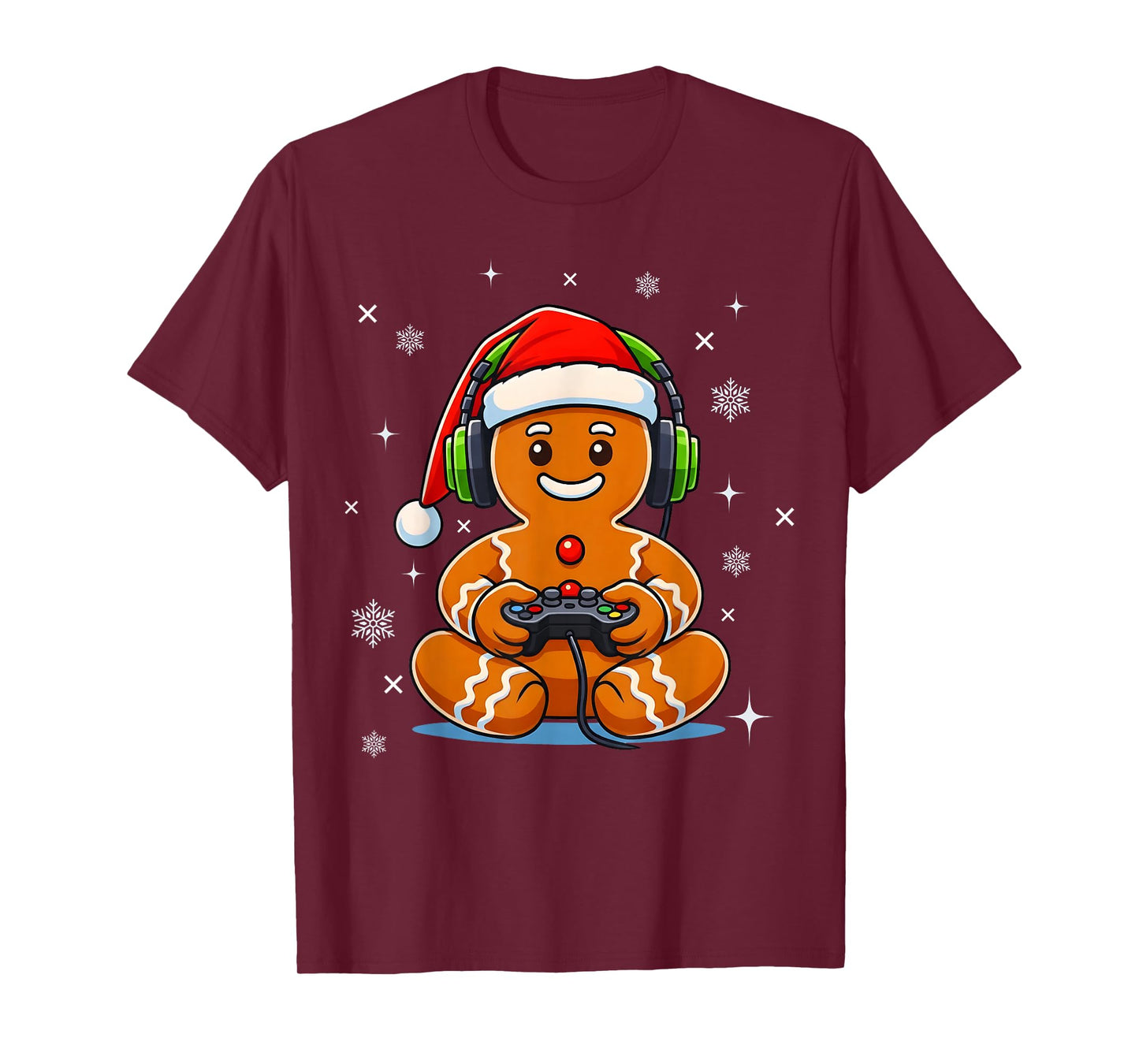 Funny Christmas Gamer Gingerbread Gaming Men Boys Kids Xmas T-Shirt
