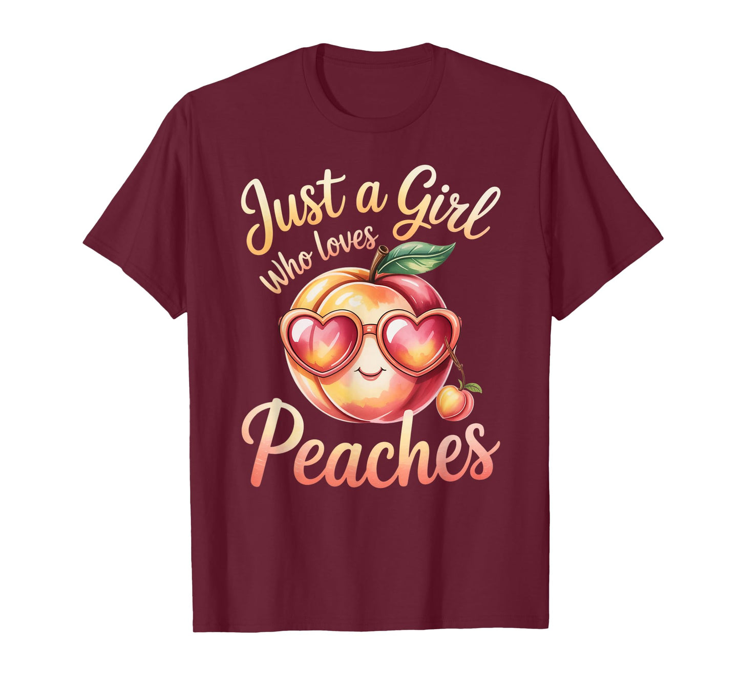 Cute Just A Girl Who Loves Peaches - Peaches Fruit Lovers T-Shirt