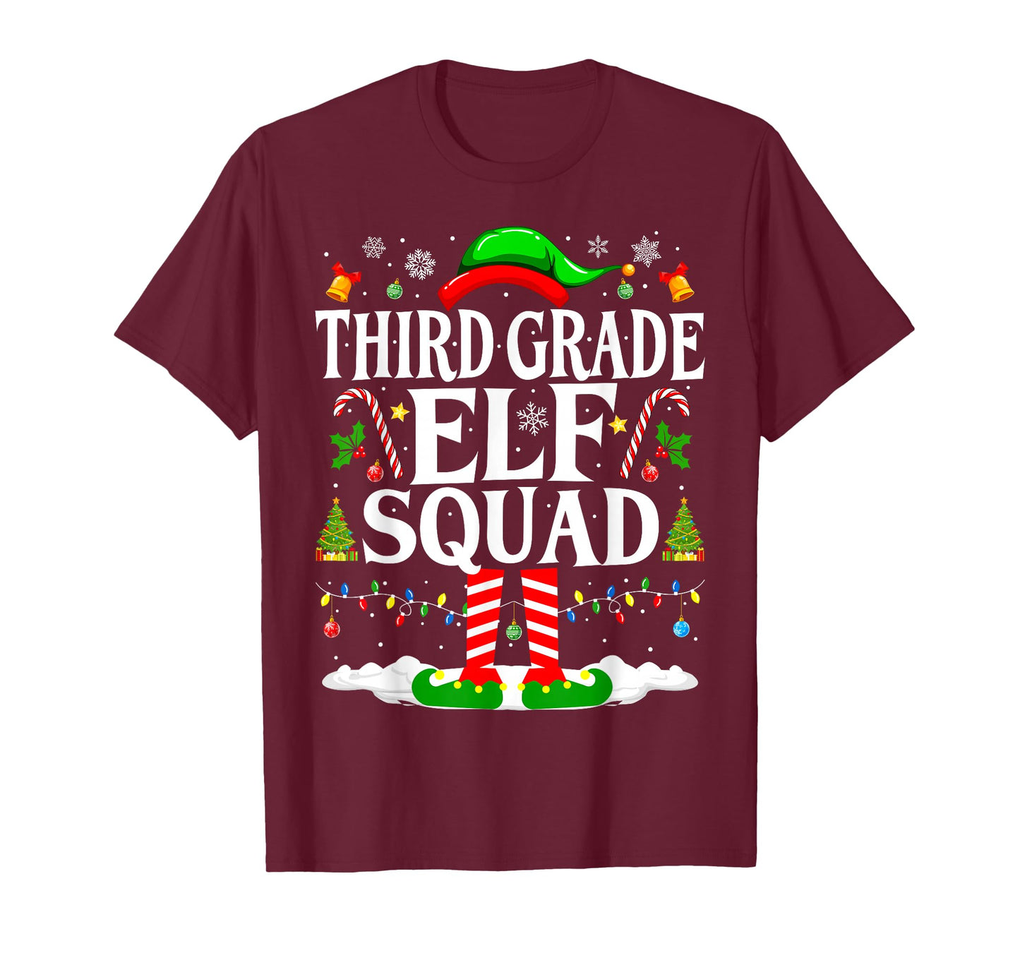 3rd Grade Elf Squad Xmas Funny Christmas Third Grade Elf T-Shirt