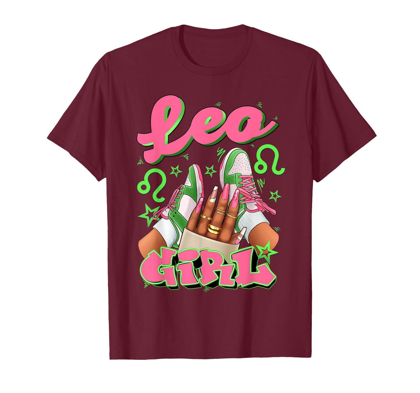 Leo Girl Birthday Queen Sneakers Astrology Zodiac T-Shirt