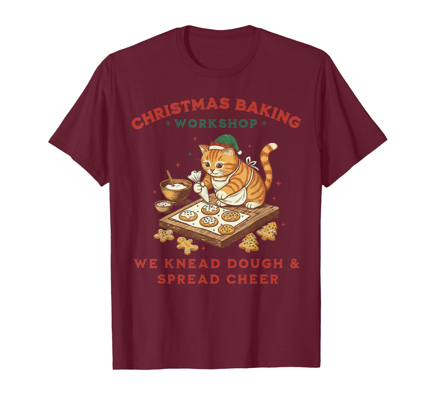 Cute Cat Christmas Baking Workshop Gifts for Men Women Kid T-Shirt