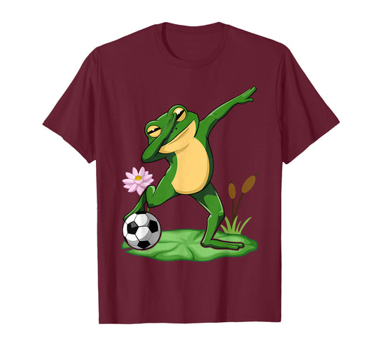 Dabbing Frog Soccer Cute Froggy Goal Crazy Dab Player T-Shirt