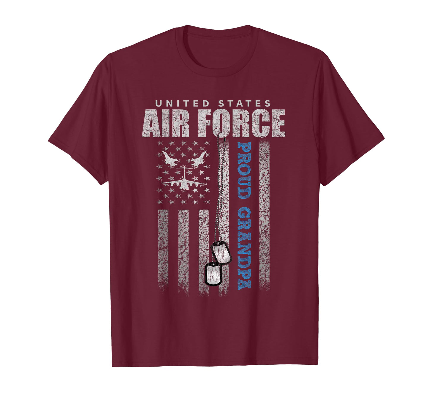 Proud Air Force Grandpa Of The US Air Force USA Flag T-Shirt