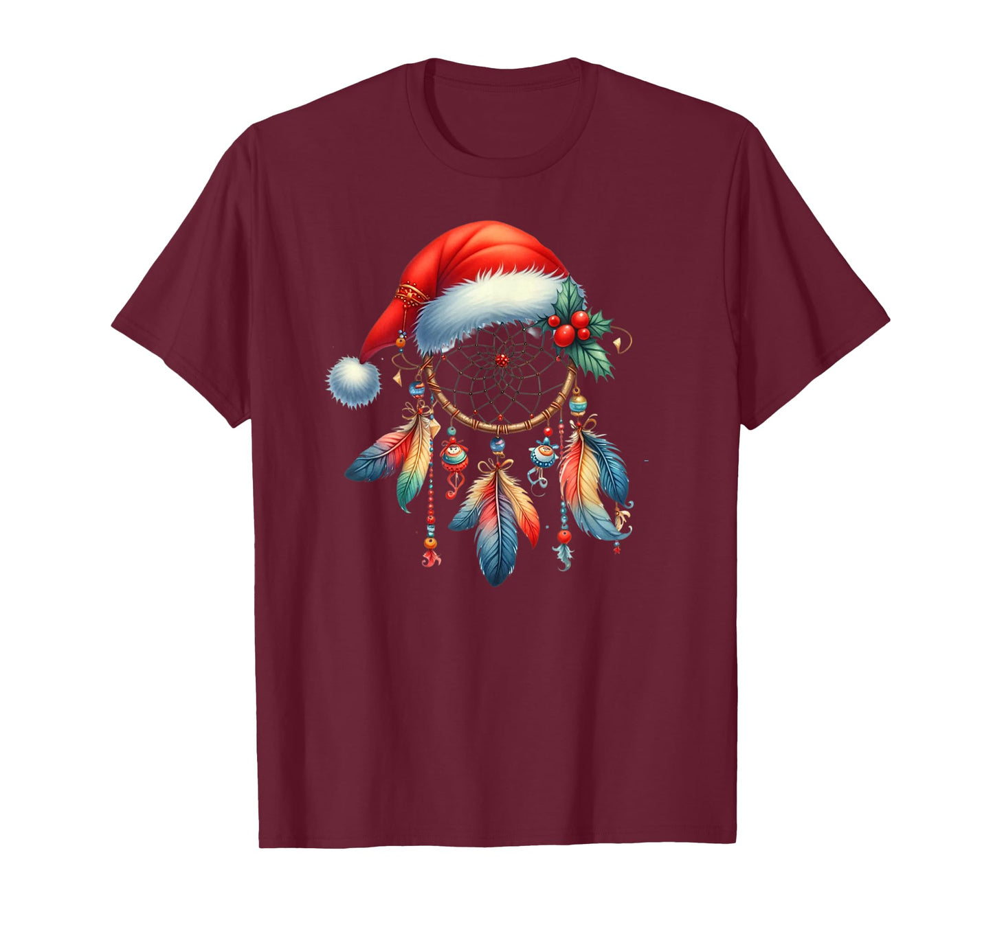 Funny Xmas Bohemian Feather Dreamcatcher Funny Kid Christmas T-Shirt