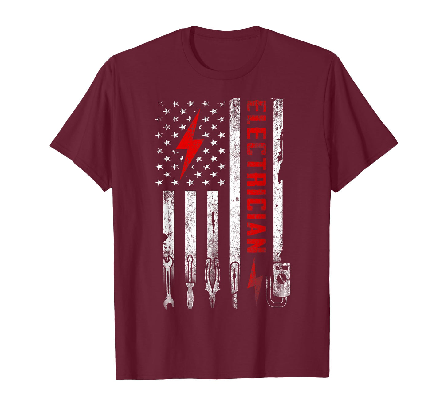 Vintage Electrician US Flag Tools Engineer Lineman T-Shirt