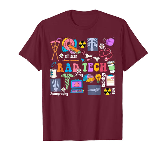 Cute Rad Tech Retro Groovy Radiology Technician X-Ray Tech T-Shirt