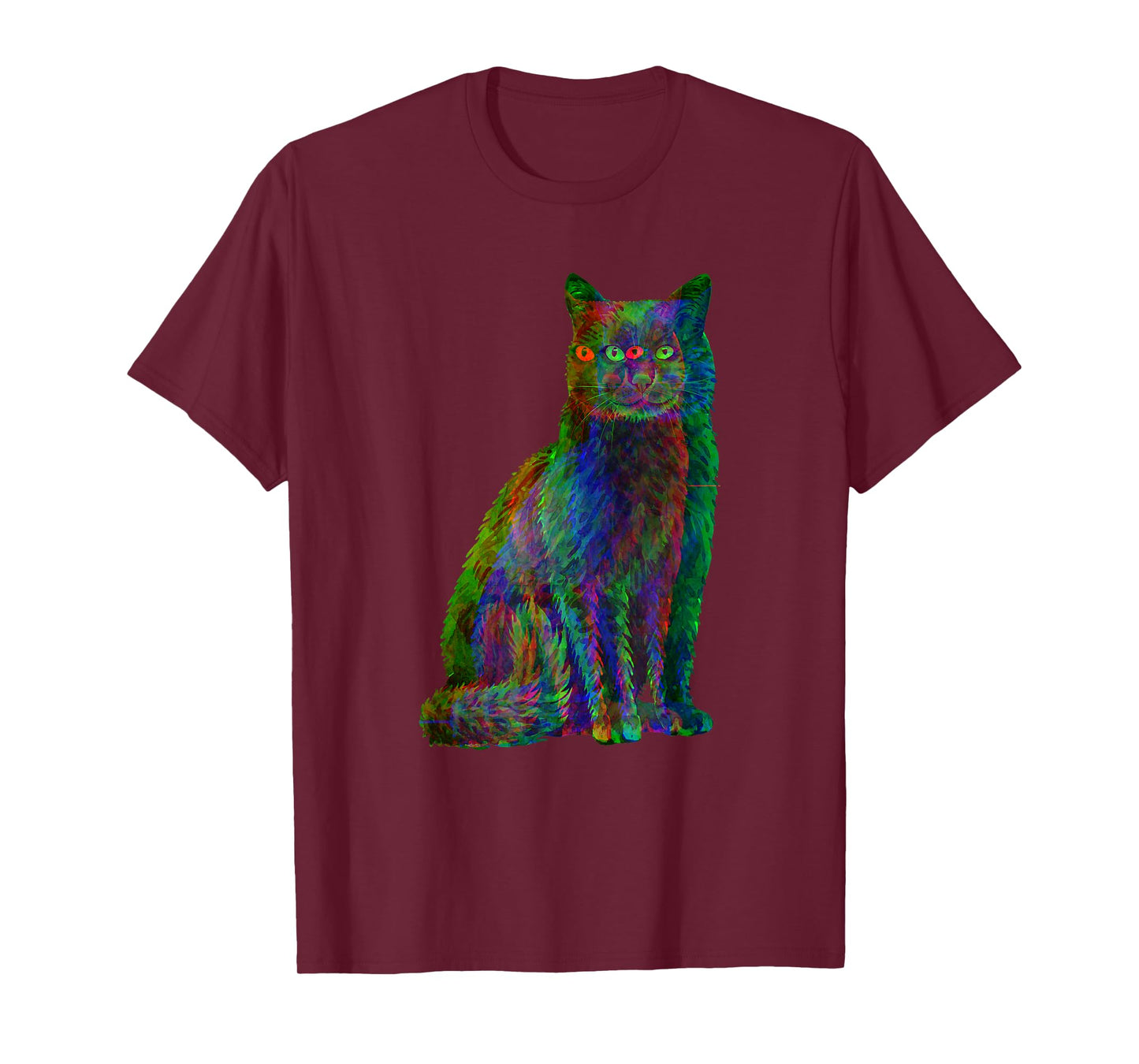 Trippy Cat Psychedelic Glitch Cat T-Shirt