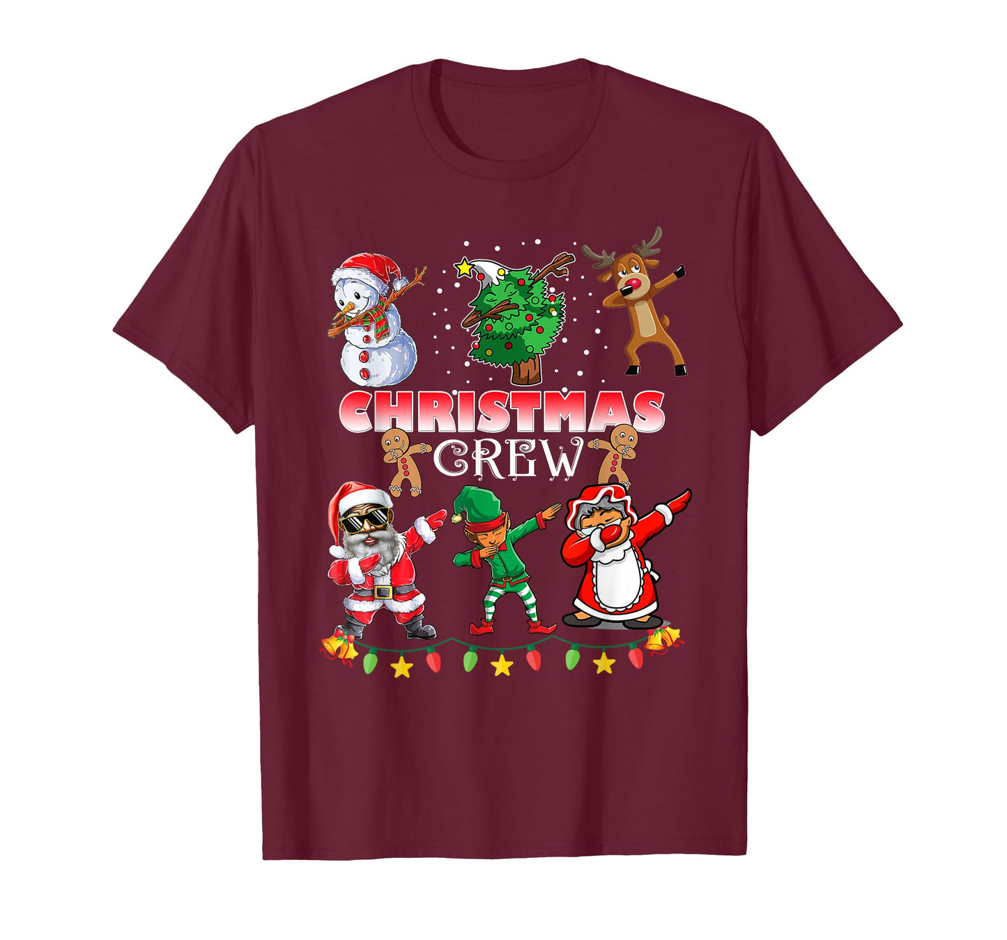 Black Cool Santa Claus African American Christmas Crew Dabs T-Shirt