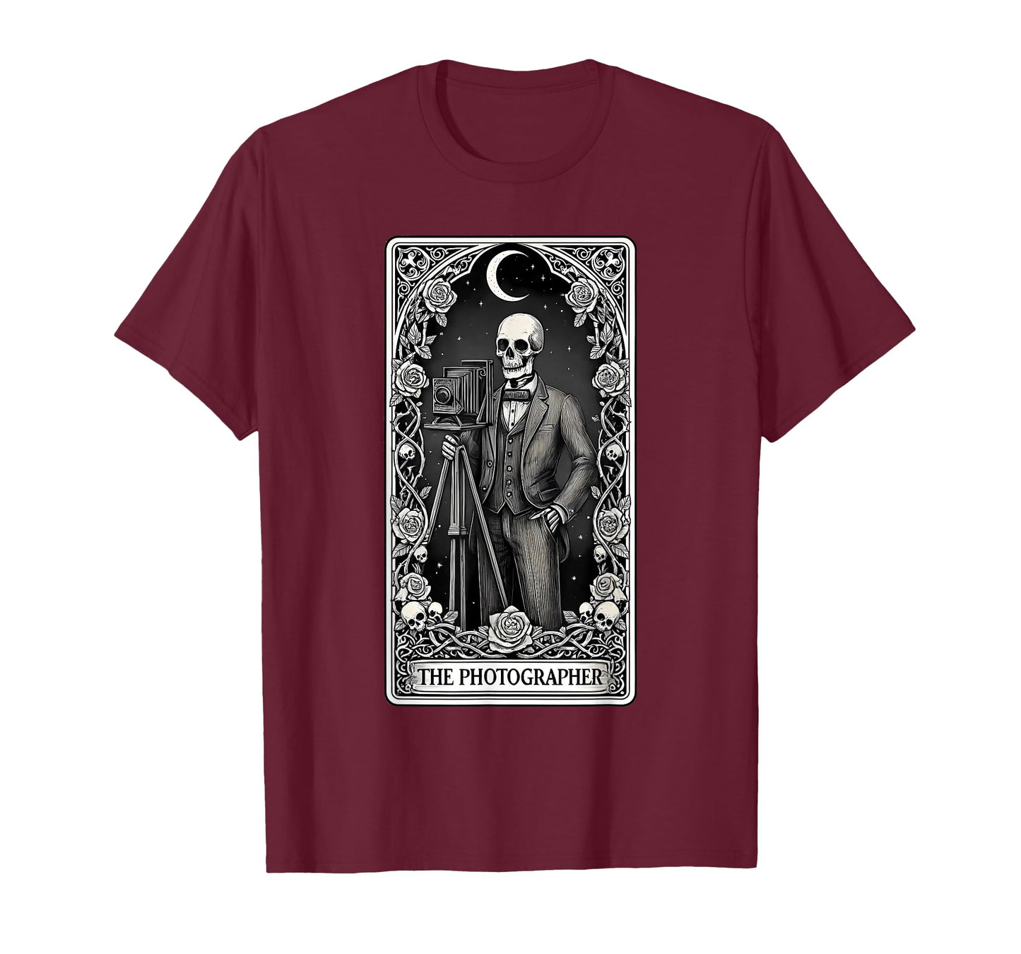 The Photographer Skeleton Tarot Card T-Shirt