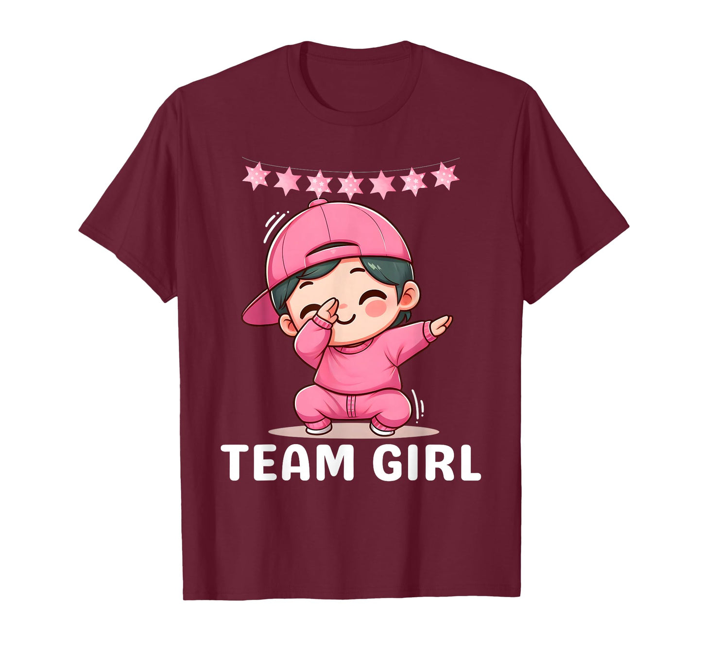 Gender Reveal Party Team Girl Dabbing Cute Baby Pink Teams T-Shirt