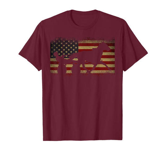 Harness Racing USA Flag T-Shirt
