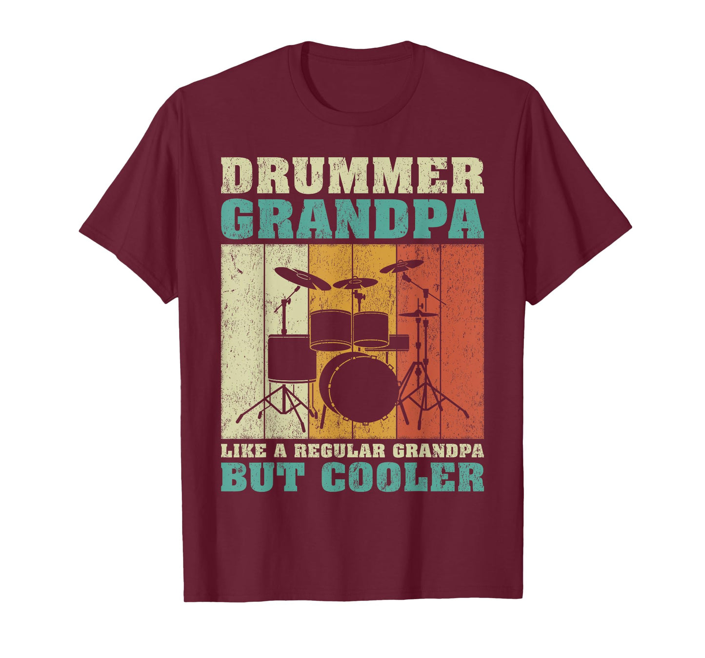 Vintage Drummer Grandpa Like A Regular Grandpa Father's Day T-Shirt