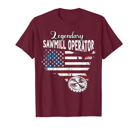 US Flag Sawmill Operator T-Shirt