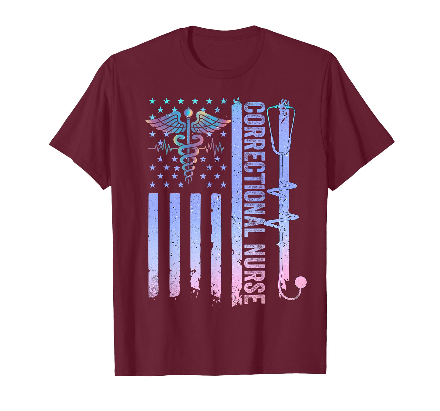 Correctional Nurse American Flag Corrections Nursing Squad T-Shirt