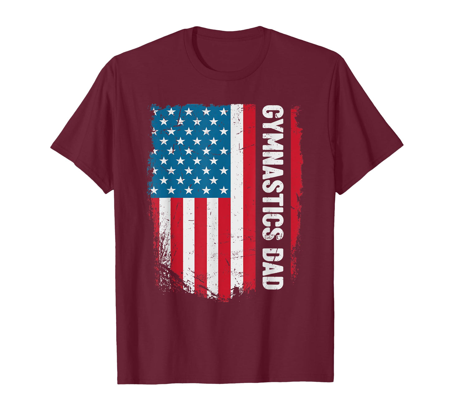 Funny Gymnastics Dad America US Flag Patriot Vintage Gift T-Shirt