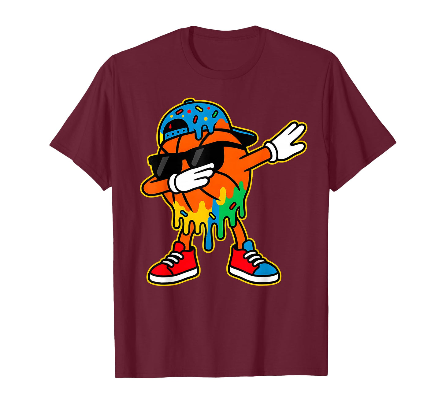 Dabbing Basketball Ice Cream Drip Boys Basketball Stuff T-Shirt