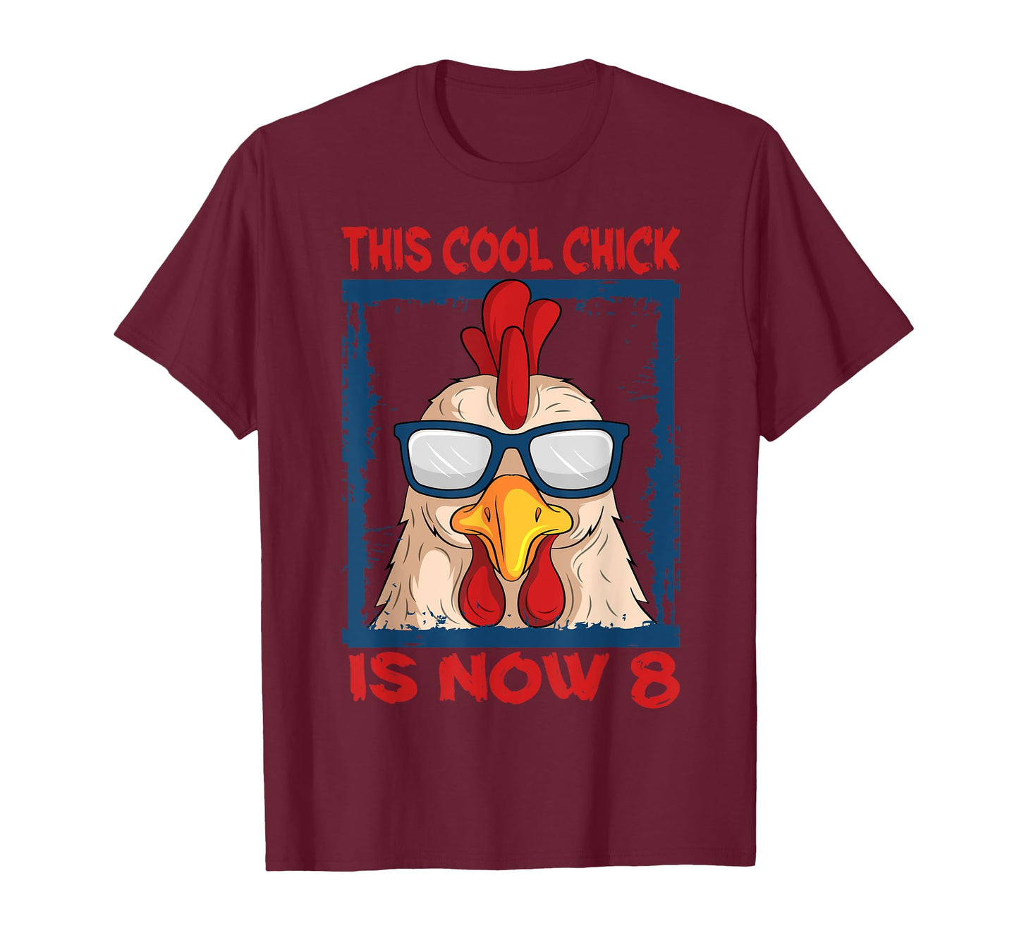 Chicken 8th Birthday Cool Chick Barnyard Farm Party Barn T-Shirt