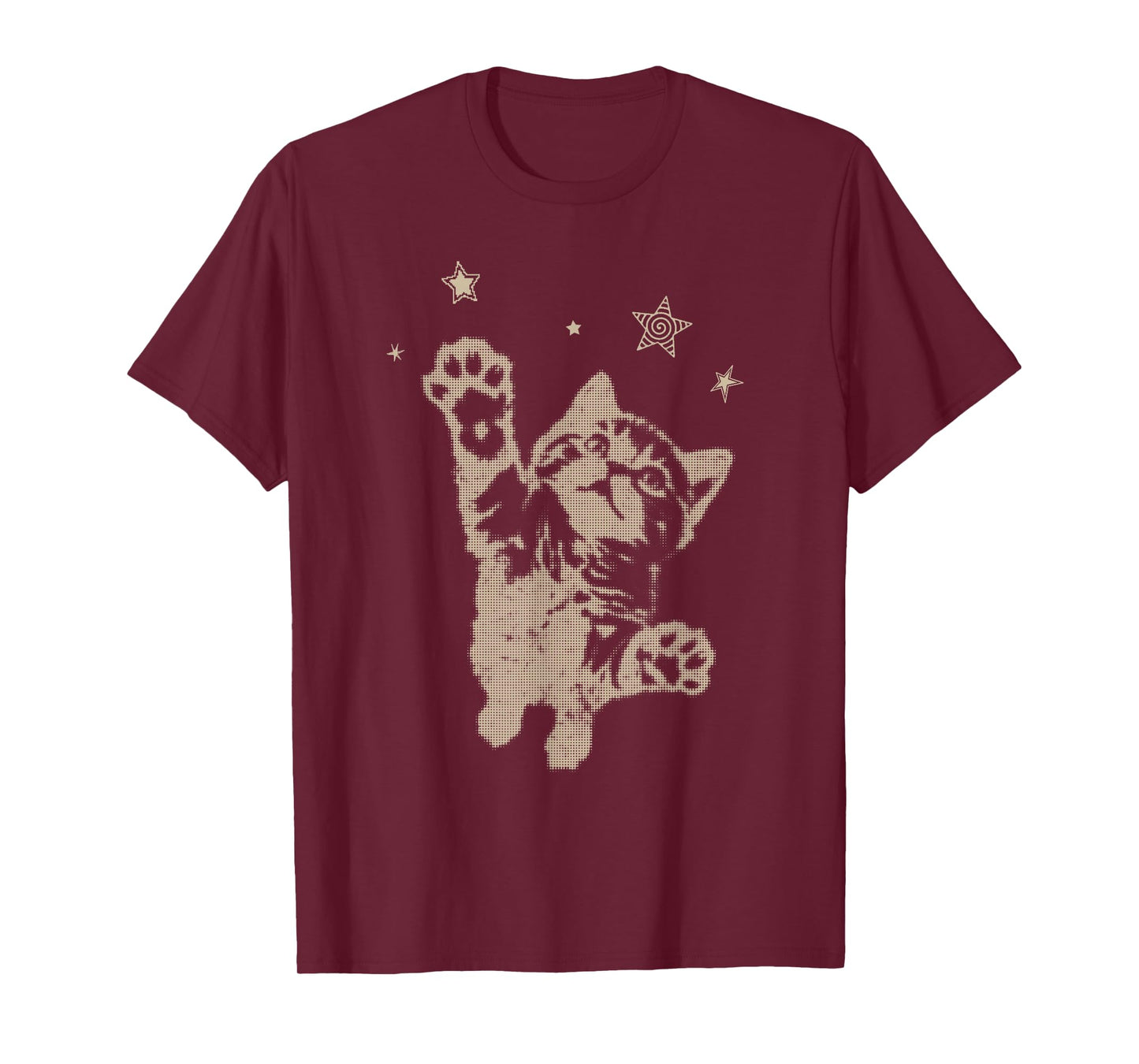 Y2K Cat Jumping Stars 90s 2000s Grunge Silly Vintage Graphic T-Shirt