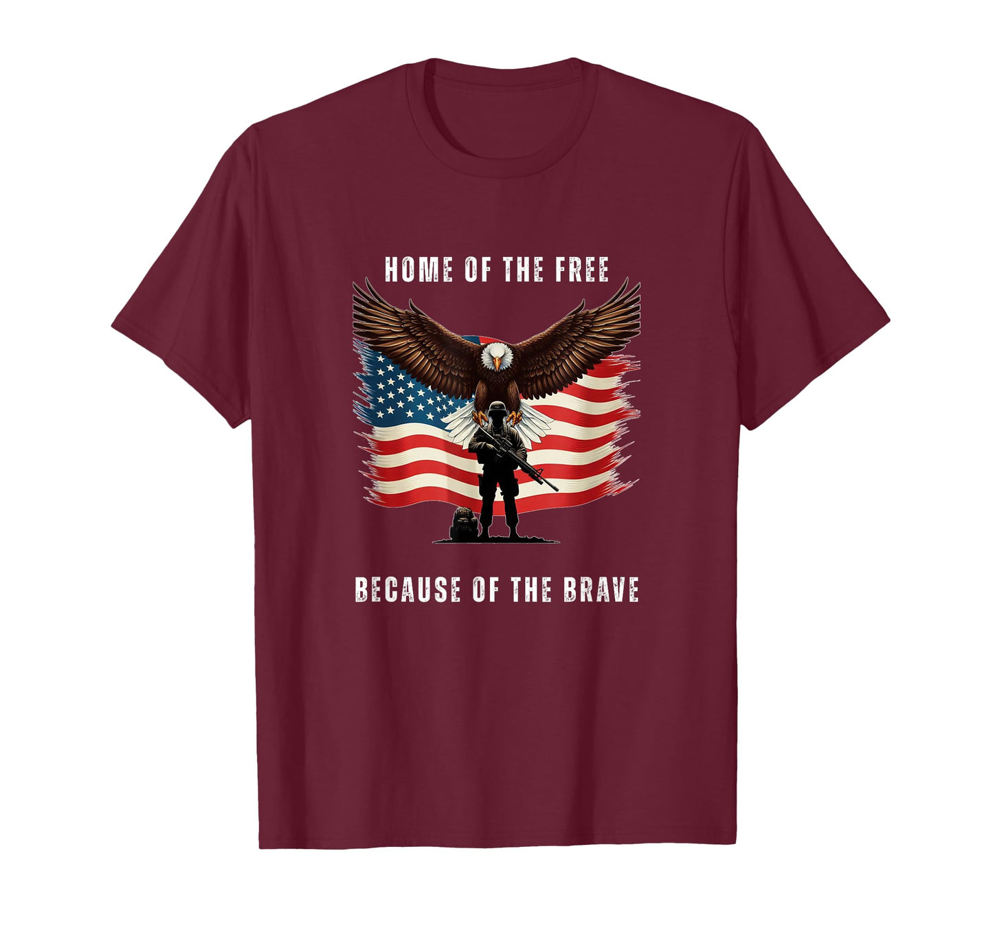 Patriotic American Flag Bald Eagle Soldier 4th of July T-Shirt