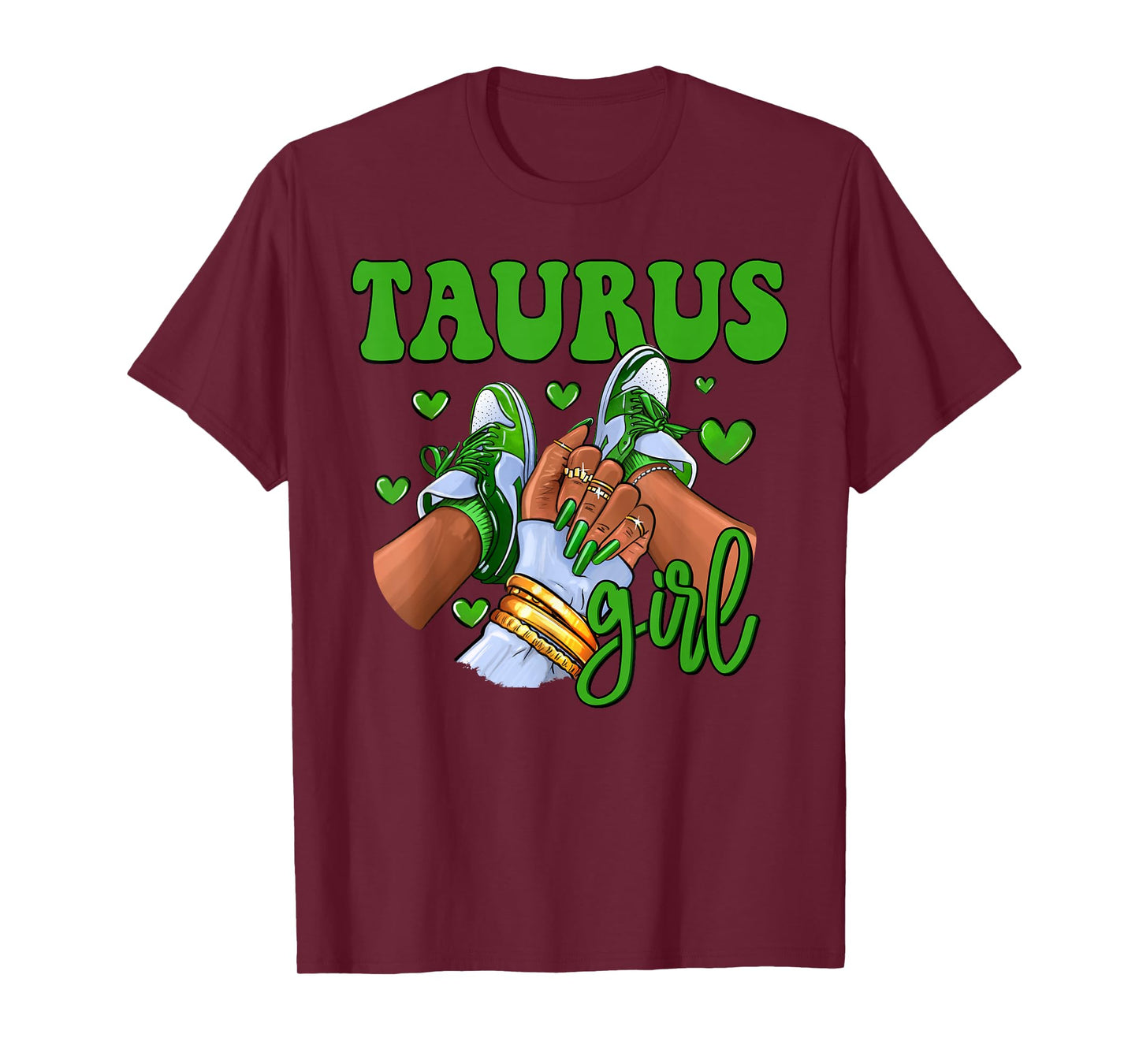 Taurus Girl Shoes Astrology Zodiac Sign Black Women T-Shirt