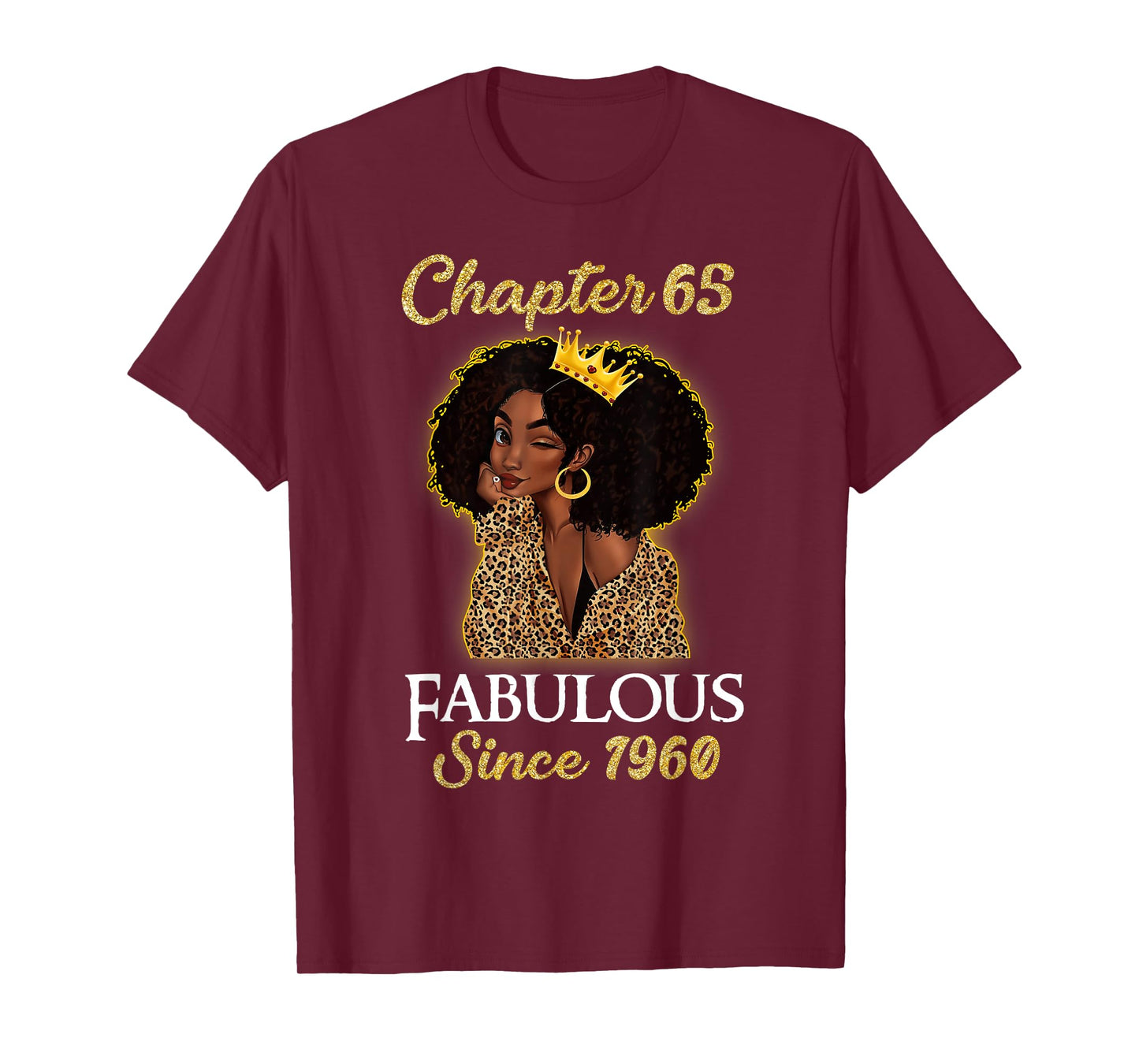 Chapter 65 Fabulous Since 1960 65th Birthday Girls Leopard T-Shirt